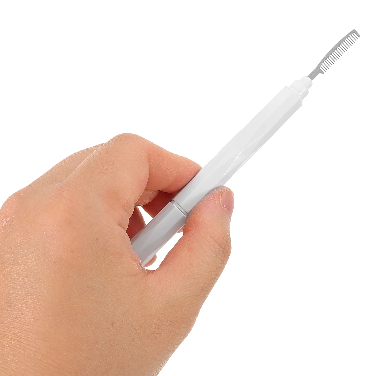Peine para cejas, cepillo para pestañas, herramienta de maquillaje de dientes finos de doble punta, plástico clásico, duradero, cerdas suaves, almacenamiento de viaje