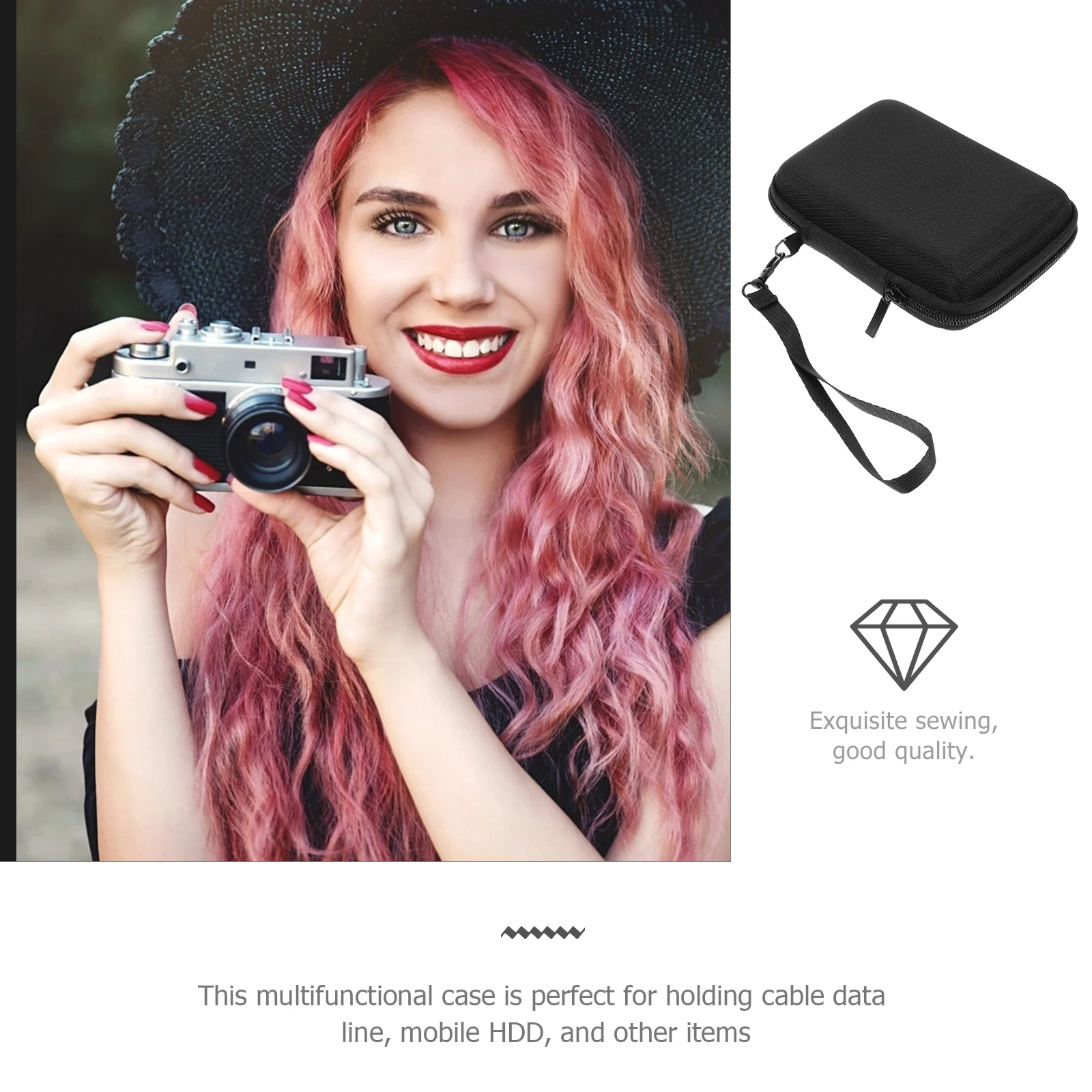 1 قطعة حقيبة تخزين الكاميرا SSD حافظة الهاتف المحمول سحاب عازل للماء تصميم لكابل البيانات قوة البنك المنظم الحقيبة SSD حقيبة