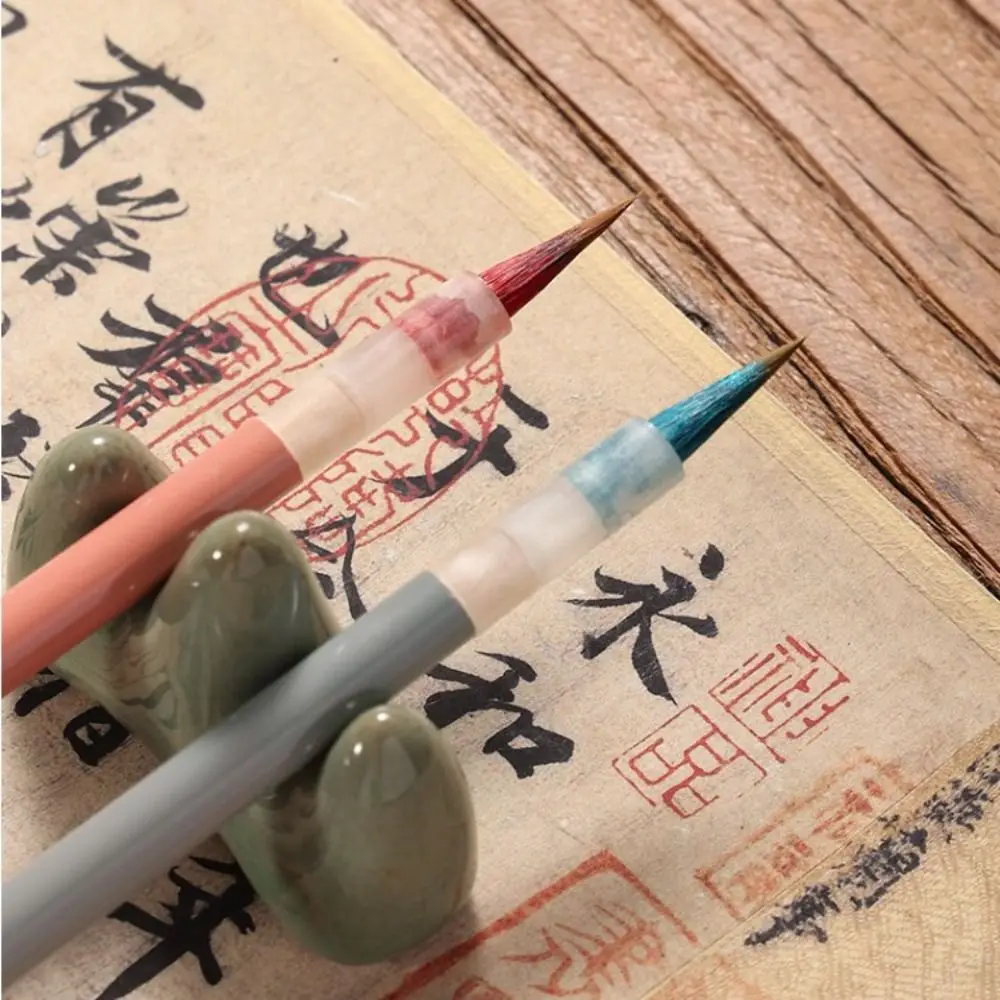 Oil Watercolor Chinese Calligraphy Brush Oil Painting Wood Scriptures Writing Brush Wolf Hair Art Paint Brush Art Supplies