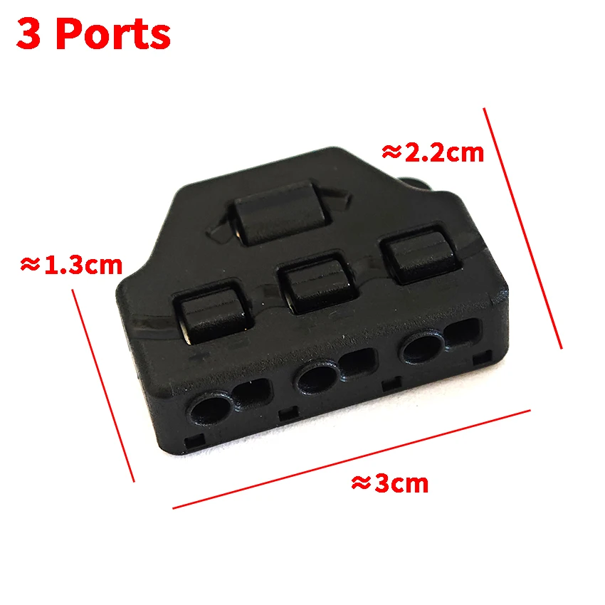 

Black 1/3 1/6 Low Voltage 0-42V Parallel Connector 3Ports 6-ports Connect Wire Splitter for LED Line Connection Terminal