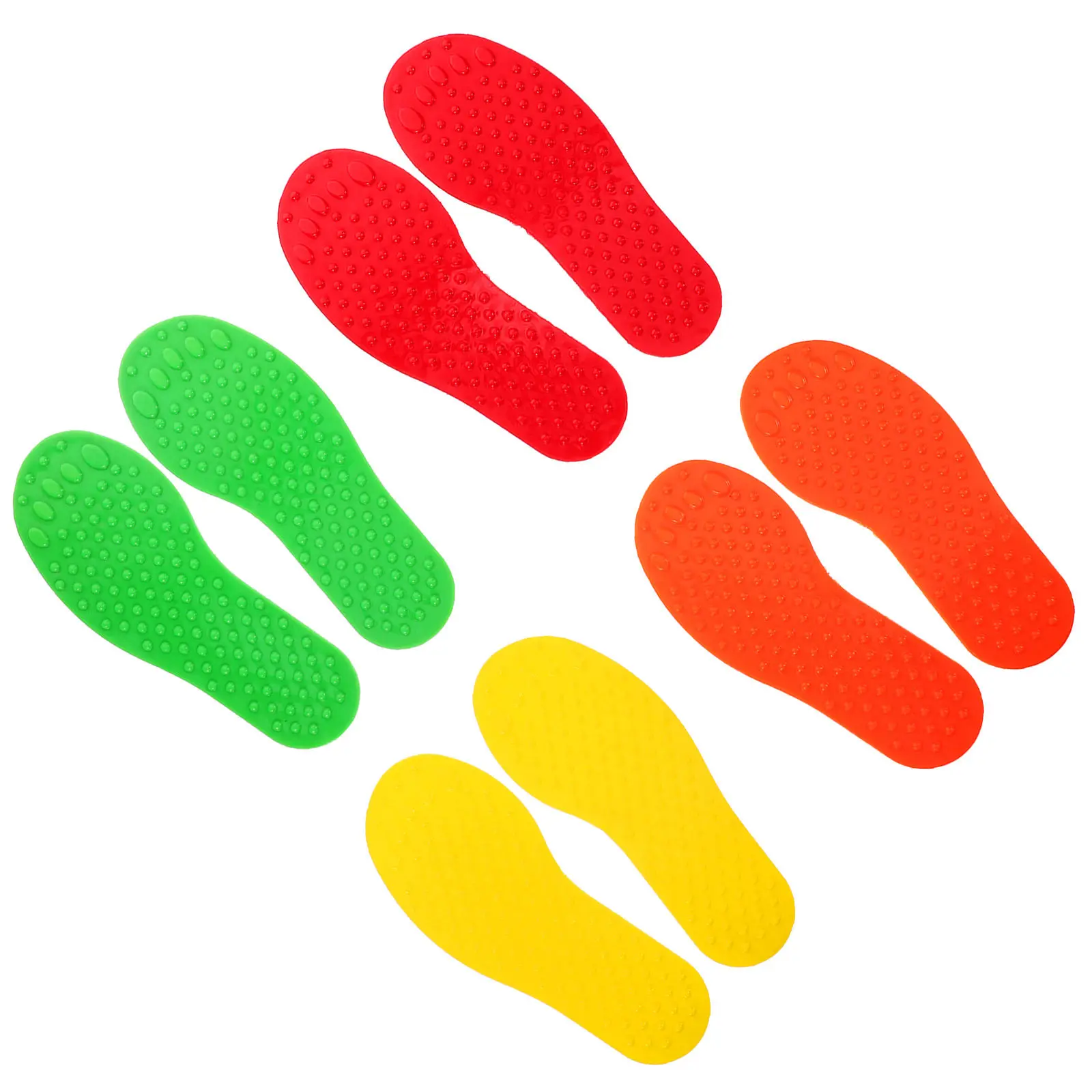 

4Pairs Sensory Floor Decals Tactile Foot Prints for Kids Balance Training Agility Dot Markers Classroom Carpet Spot Markers PVC