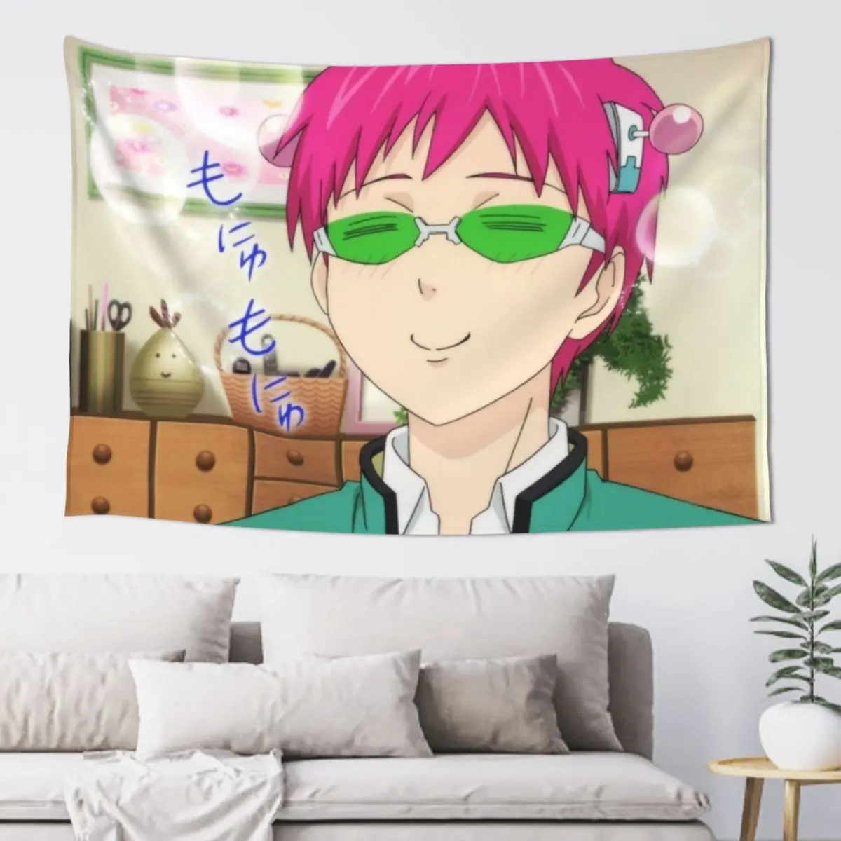 

happy saiki Tapestry Room Decor Aesthetic Decoration Bedroom Nordic Home Decor Tapestry