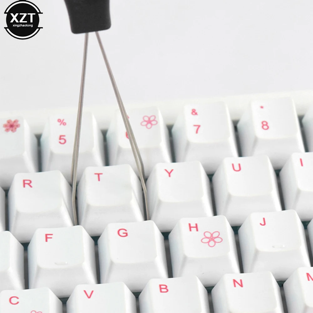 Baja Keyboard Key Keycap Penarik Plastik Menangani Remover Key Cap Alat Pembersih Key Keycap Remover dengan Bongkar Keyboard Debu