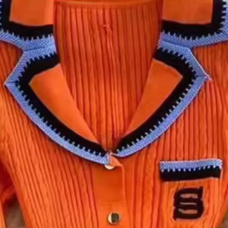 2024 Zomer Elegante Slanke Gebreide Lange Jurk Dames Brief Single Breasted Lange Mouwen Designer Vintage Jurken Wit Herfst