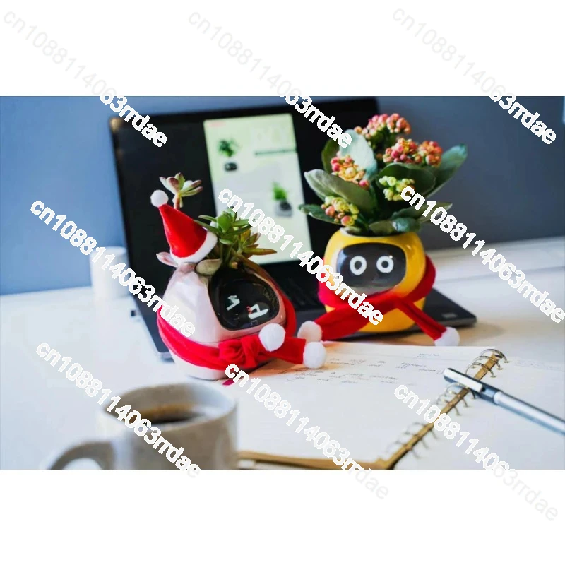 Intelligent Potted Ivy Desktop Green Plant Intelligent Cute Pet interaction Flower Pot Cartoon Expression Plant Emotions English