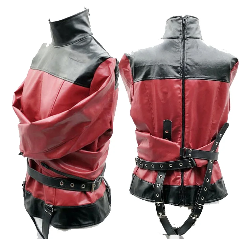 Soft PU Leather Adjustable Binder BDSM Bondage Harness Straitjacket Slave Lockable Coat Cosplay Adult Games Sex Toy for Women