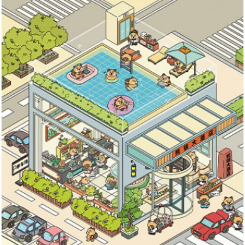 Creative 2.5D Miniature Stickers DIY Pocket Cabin Landscape Scene Pasted Layered Gift Classic Toys Sticker for Kid Children