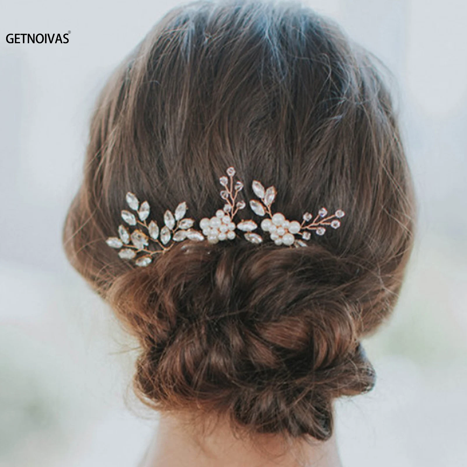 Bride Hairpins Trendy Crystal U-shaped Alloy Hair Sticks Forks Wedding Hair Accessories Girls Banquet Crowns Noiva Jewelry