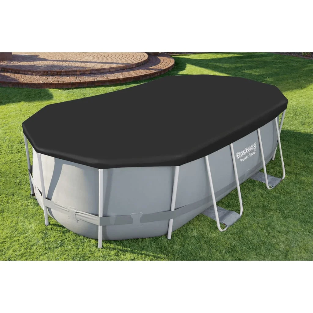 Couverture de piscine Bestway Flowclear 418x230 cm, imperméable, anti-poussière, résistante aux insectes, pour protection de piscine enterrée