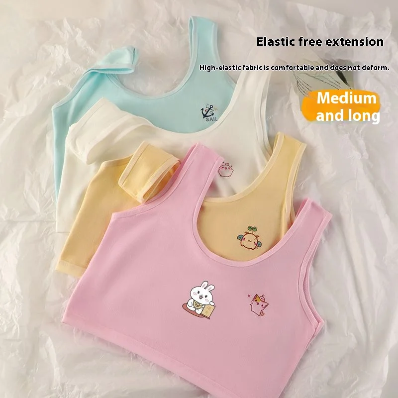 New Girls Big Boy Cotton Undershirt Junior High School Students 8-12-16 Years Old Girls Underwear Student Underwear Bra Tank Top