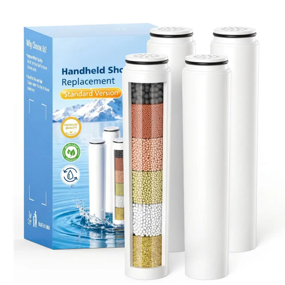High Performance Shower Water Filter Element Purifier For Hard Water Softening Bathroom Rainfall Spray Head