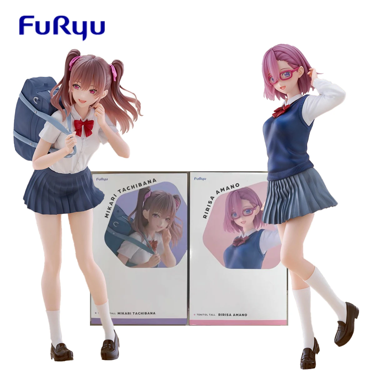 

In Stock 100% Original FuRyu Tenitol Tenitol Tall 2.5-jigen No Yuuwaku Tachibana Mikari Amano Ririsa Anime Figure Action Figure