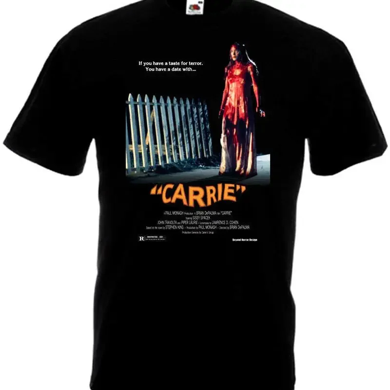 Carrie v 5 T shirt black horror movie poster all sizes S 5XL