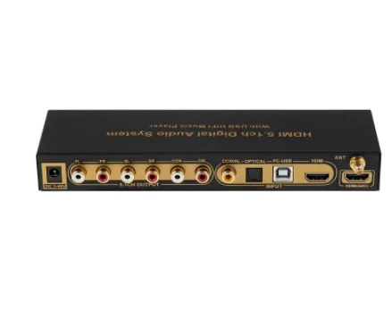 4K@60Hz   2.0  o Extractor Converter DTS AC3 5.1CH Digital  o Decoder ARC SPDIF Coaxial PC-USB   o Input