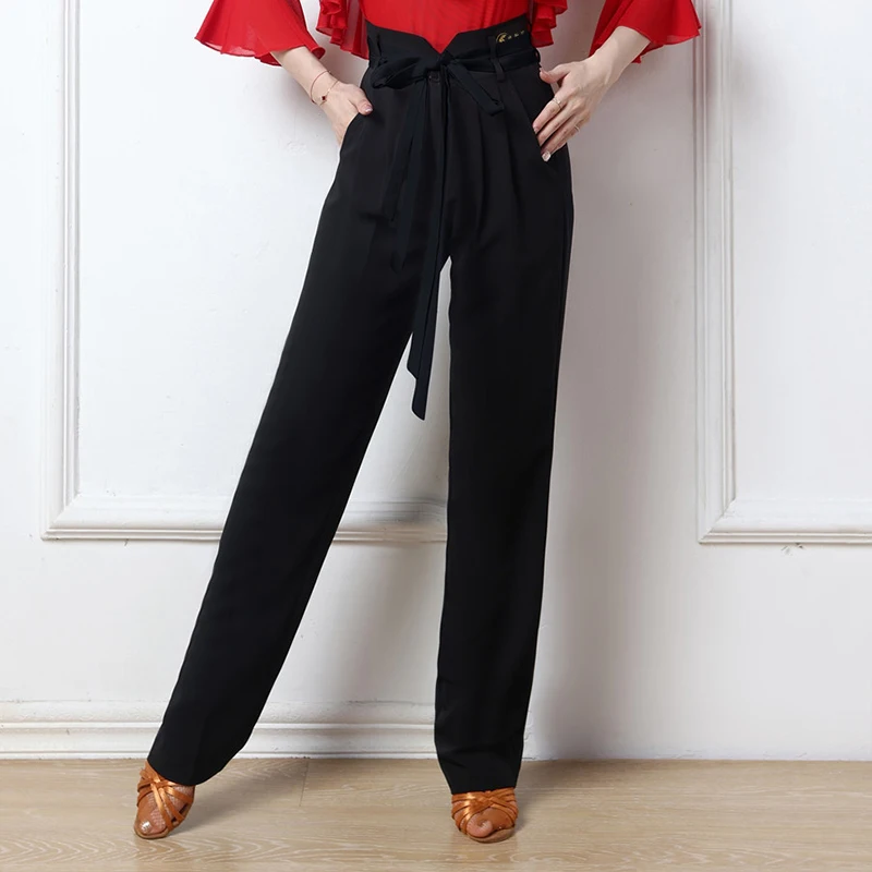 ผู้หญิงละตินเต้นรํากางเกงโมเดิร์นเต้นรําเครื่องแต่งกายแฟชั่นเอวสูงเต้นรํากางเกง Tango Ballroom Dance กางเกง XH3029