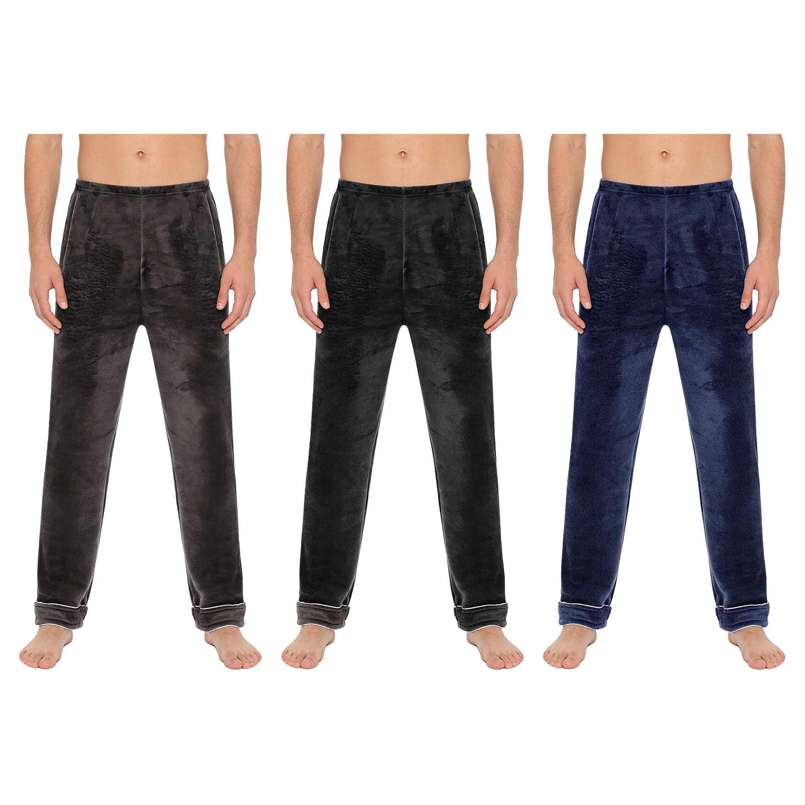 大人メンズフランネルパジャマパンツ弾性ウエストバンド豪華な暖かいナイトウェアズボンホームウェアスリープウェアラウンジレジャータイム用