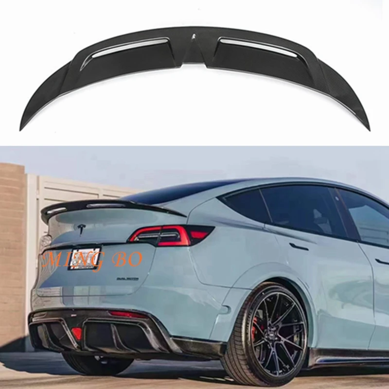 

FOR Tesla Model Y Model 3 Carbon fiber Rear Spoiler Trunk wing 2017 - 2022 FRP Matte Forged carbon