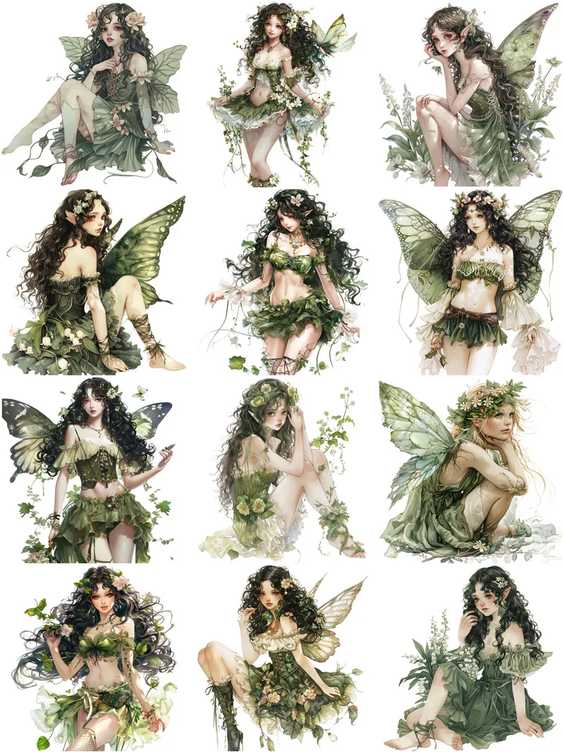 Forest Elf Girl Stickers Crafts And Scrapbooking stickers kids toys book Decorative sticker DIY Stationery