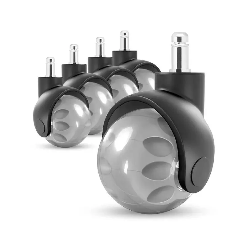 (5 paquets) roues de chaise de bureau de meubles de Type boule de 2 pouces roulettes en Nylon PU M11 * 22 insert de roue de terre à vis pour chaises générales