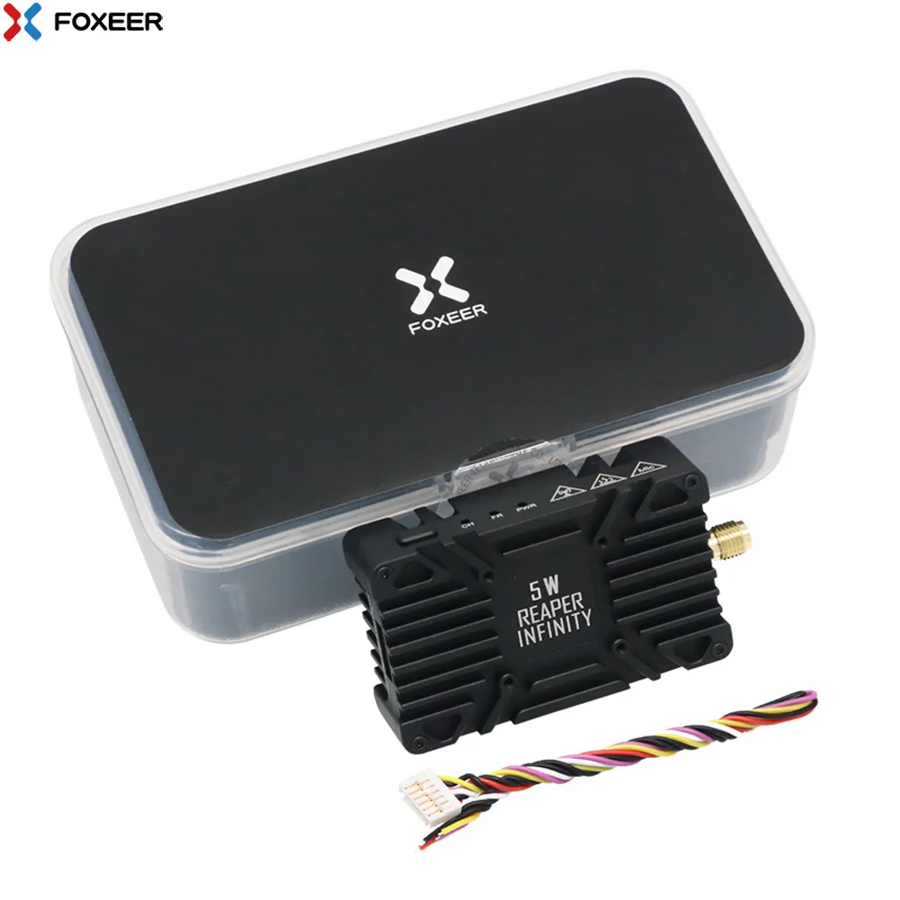 Foxeer Reaper Infinity 4.9G-6G Reaper Infinity 5.8G 5W 80CH VTX built-in MicFan guscio di dissipazione del calore CNC per RC FPV a lungo raggio