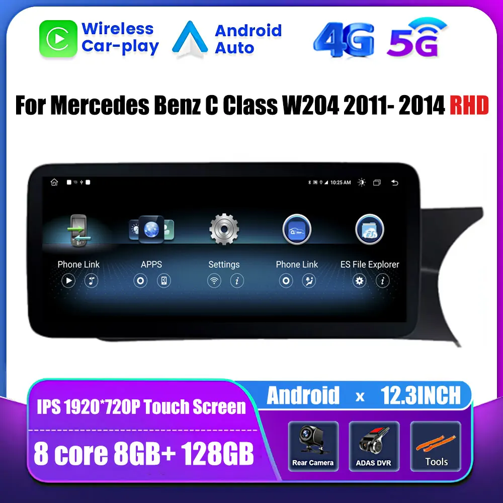 RHD para Mercedes Benz Clase C W204 2011- 2014 RHD Android OS coche Multimedia estéreo Radio vídeo GPS monitores de navegación Carplay