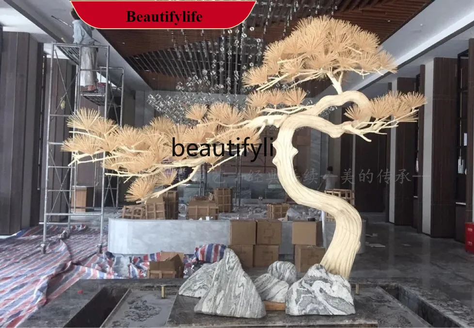 

F21 Artificial Greeting Pine Fake Trees Large Cedar Podocarpus Macrophyllus Shopping Mall Hotel Decoration Personalized