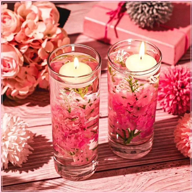 20Pcs Floating Candles Smokeless  Candles Valentine Day Romantic Candlelight Atmosphere Birthday Party  Wedding Decoration