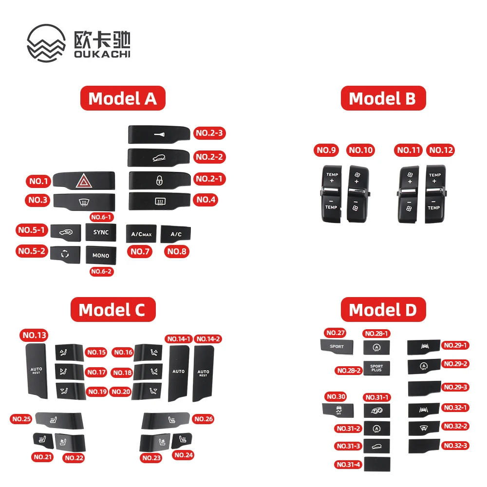 Front Rear nsole Air Vent Temperature Ventilation Adjust AC Button Switch Caps For Porsche Cayenne 7P5 Panamera 970 Macan 95B