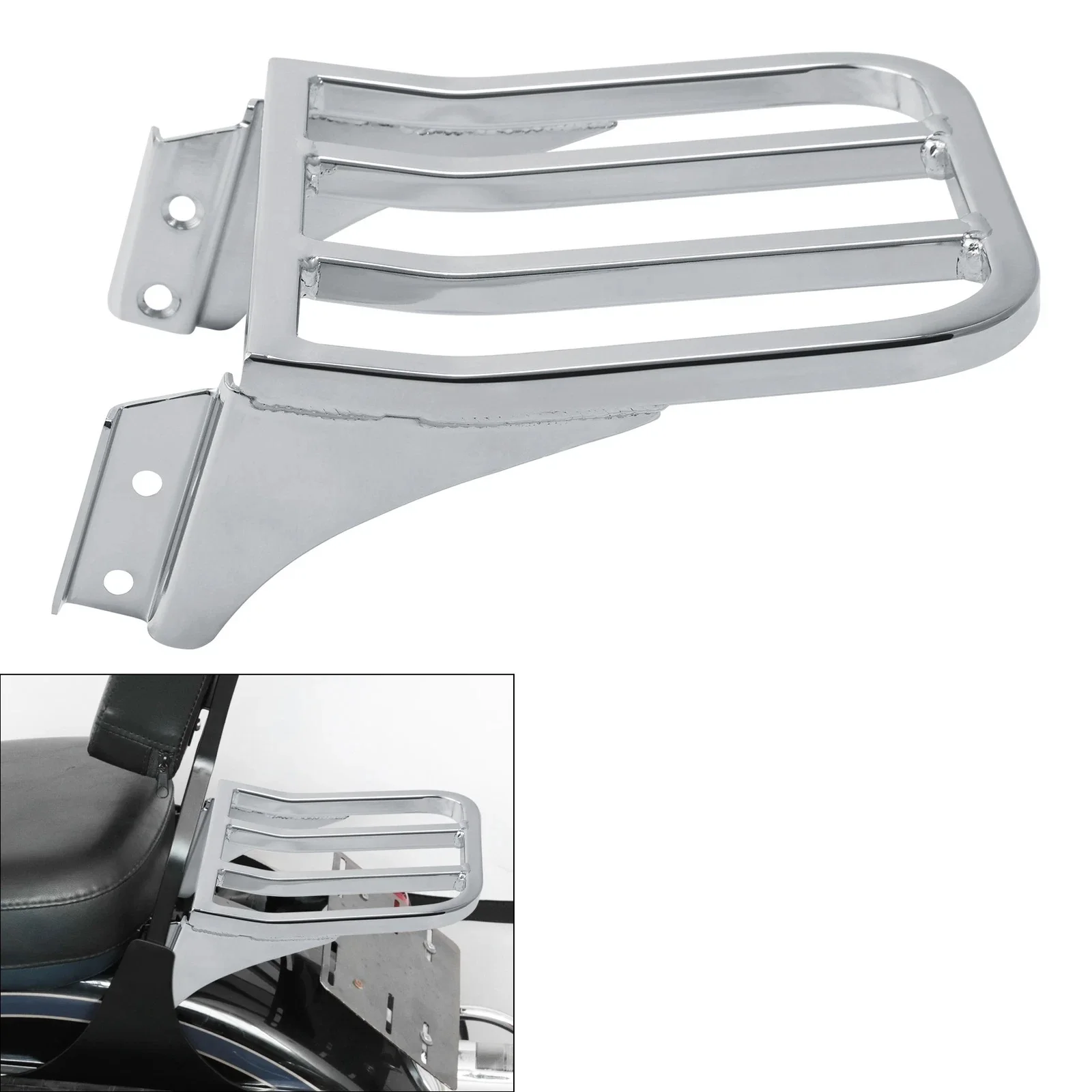 Motorcycle Sissy Bar Backrest Luggage Rack For Harley Heritage Softail Dyna Fatboy Sportster XL 883 Rear Carrier