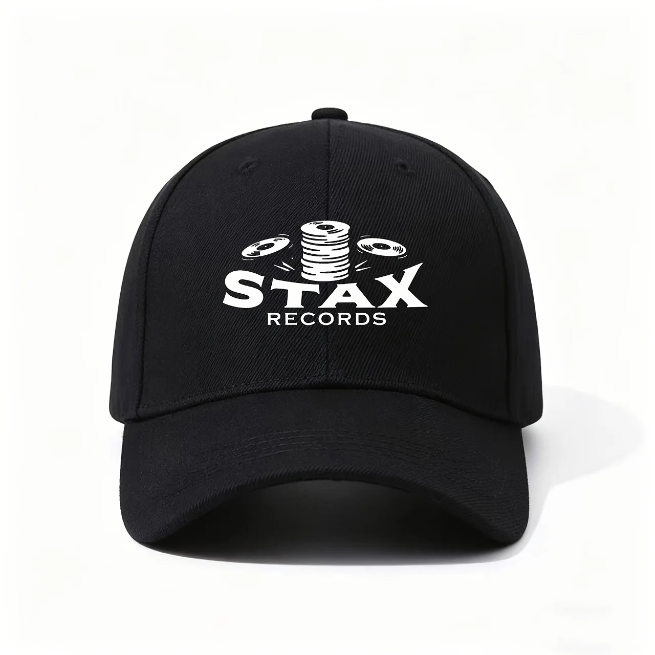 Retro Vinyl Record Stax Baseball Cap, Classic Old Music Cultural Printed Head Accessory with Vintage Charm, Adjustable Comfortab
