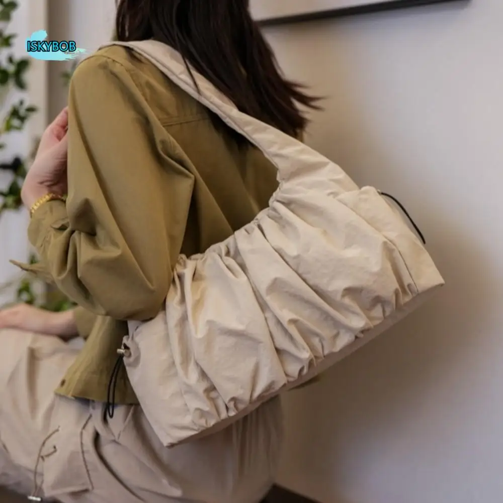 

Casual Nylon Cloud Shoulder Bag Drawstring Large Capacity Cloud Tote Bag Personality Portable Cloud Handbag Students