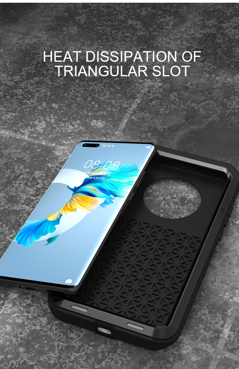 Love Mei Metal Case For Huawei Mate 40 30 P40 P30 Pro Plus Heavy Duty Protection Shockproof Anti-fall Rugged Armor Case Cover