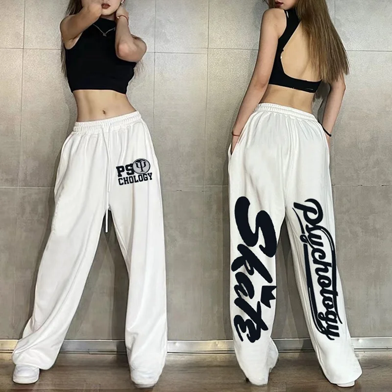 

High Waist Loose Fit Street Dance Pants Women's Vintage Casual Trousers Harlan Pants Cotton Blend Long Trousers