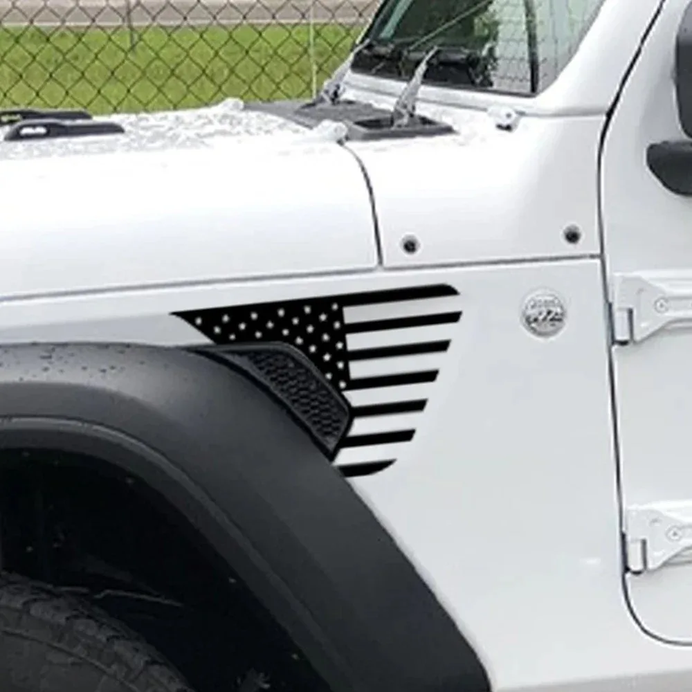 

For Jeep Gladiator JT Pickup Fender Vent Stickers Truck Graphics Usa Flag Decor Decals Car Vinyl Cover Decal Auto Accessories