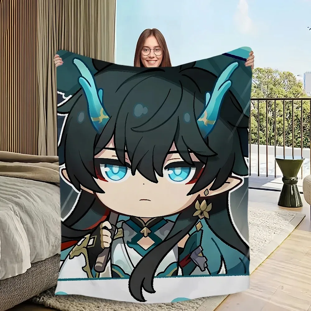 

Honkai Star Rail Dan Heng Soft Plush Blanket Warm Flannel for Bedroom Living Room Sofa Office Travel Gift