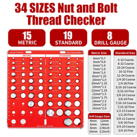 ATTWO-Thread Checker, 42 Nut And Bolt Thread Checker, Bolt Size And Thread Gauge, Bolt And Nut Identifier Gauge