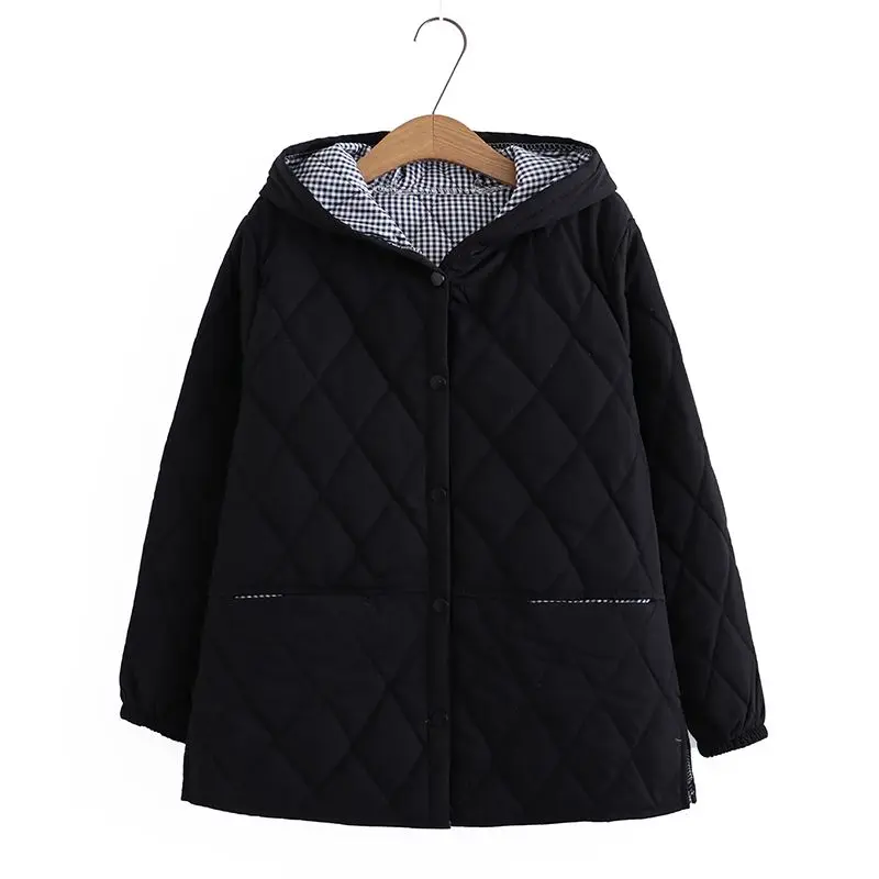 Oversized 7XL Cotton Jacket For women's Autumn Winter Loose Casual Hooded Coat Female Thicken Cotton-padded Parkas Overcoat