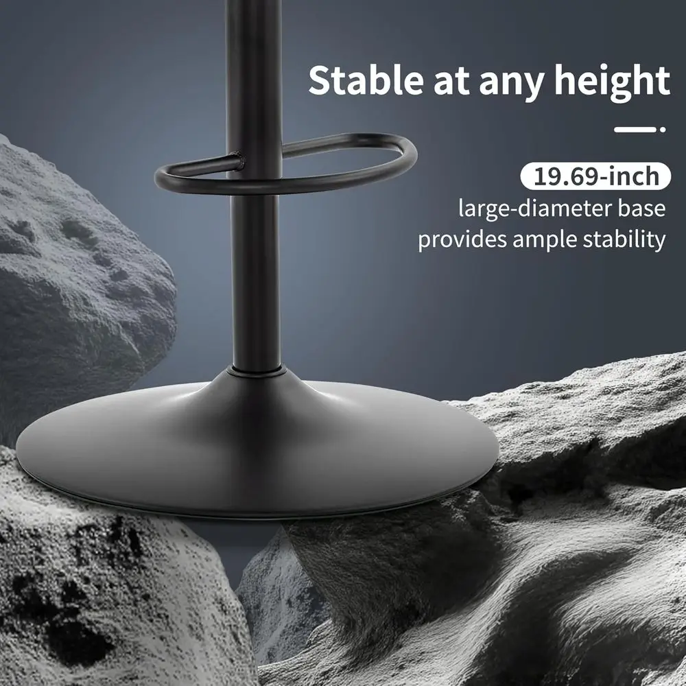 مجموعة من 4 مقاعد بار دوارة مع مسند للظهر ومساند للذراعين، وكراسي جلدية بارتفاع قابل للتعديل، 24-34 للاستخدام في المطبخ والعداد (