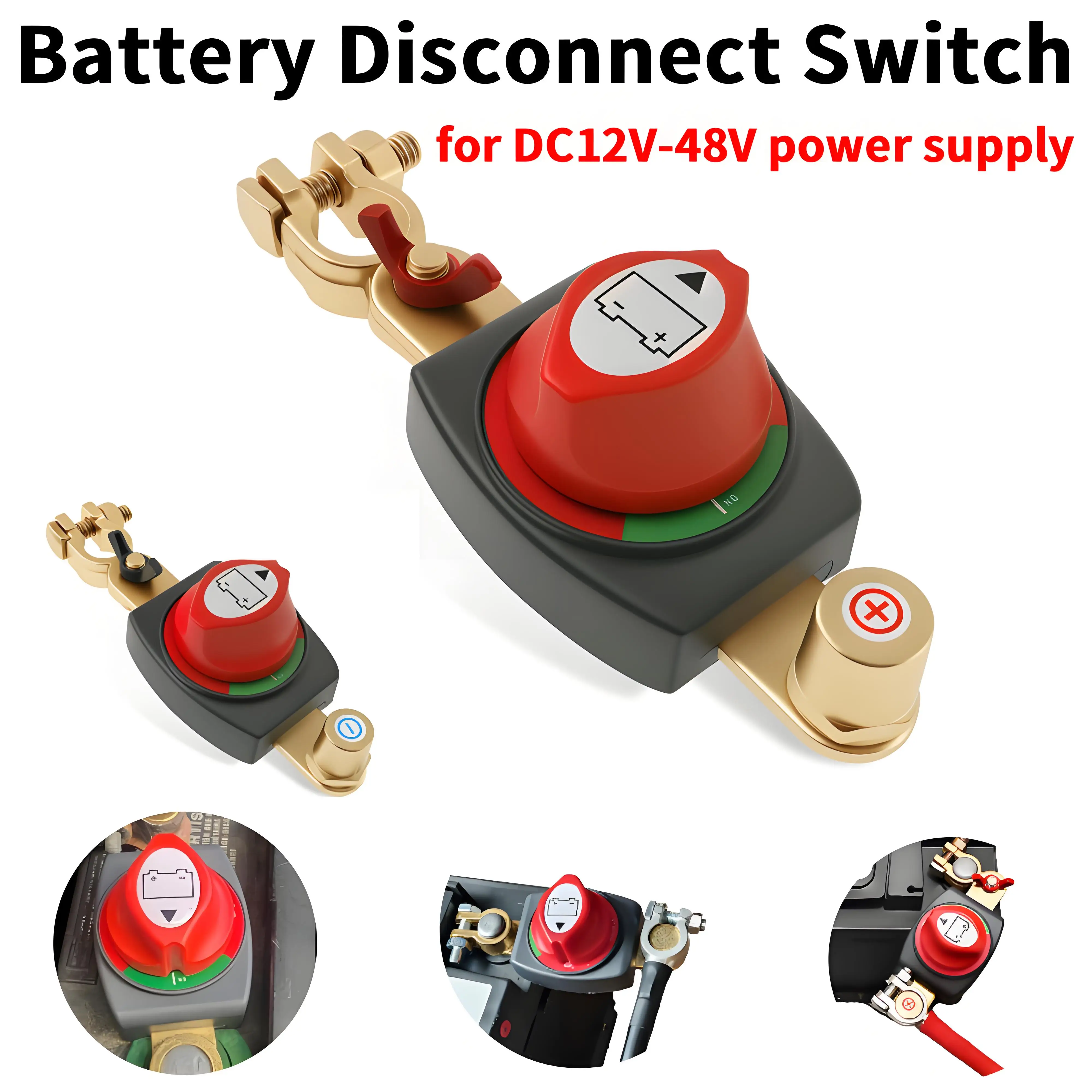 12-48 فولت بطارية مفتاح فصل مقاوم للماء ماستر قطع الطاقة المعزل الثقيلة 12 فولت تشغيل/إيقاف محطات النحاس للسيارات RV قارب #1
