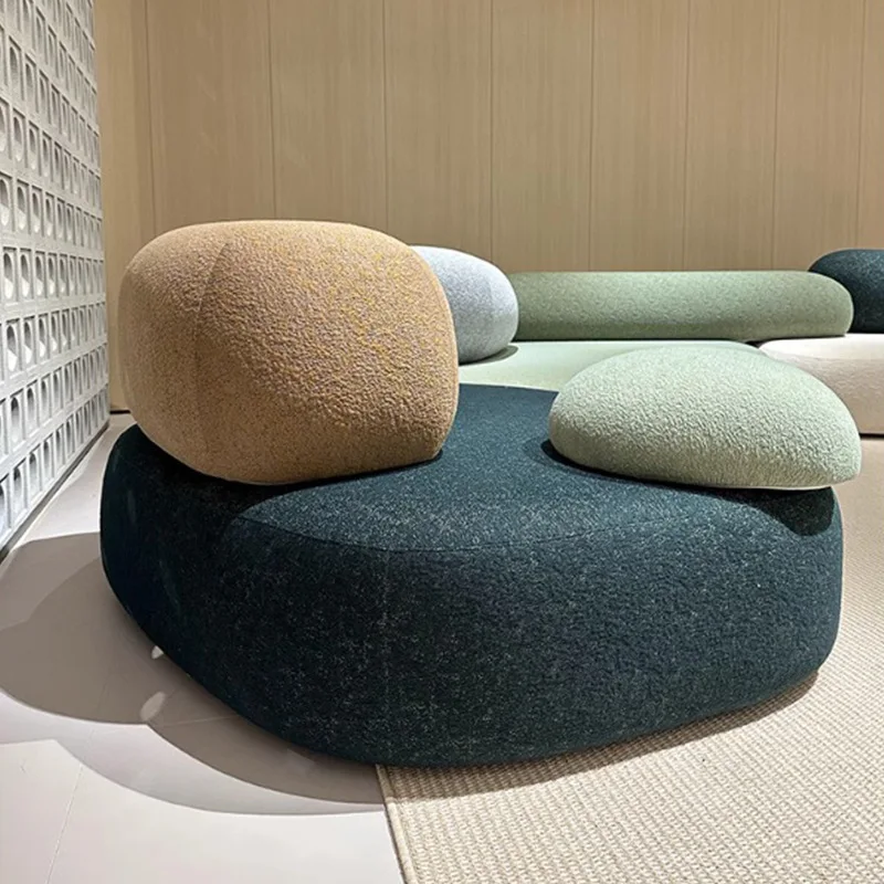 Sofa sofa kain kerikil Italia mewah ringan