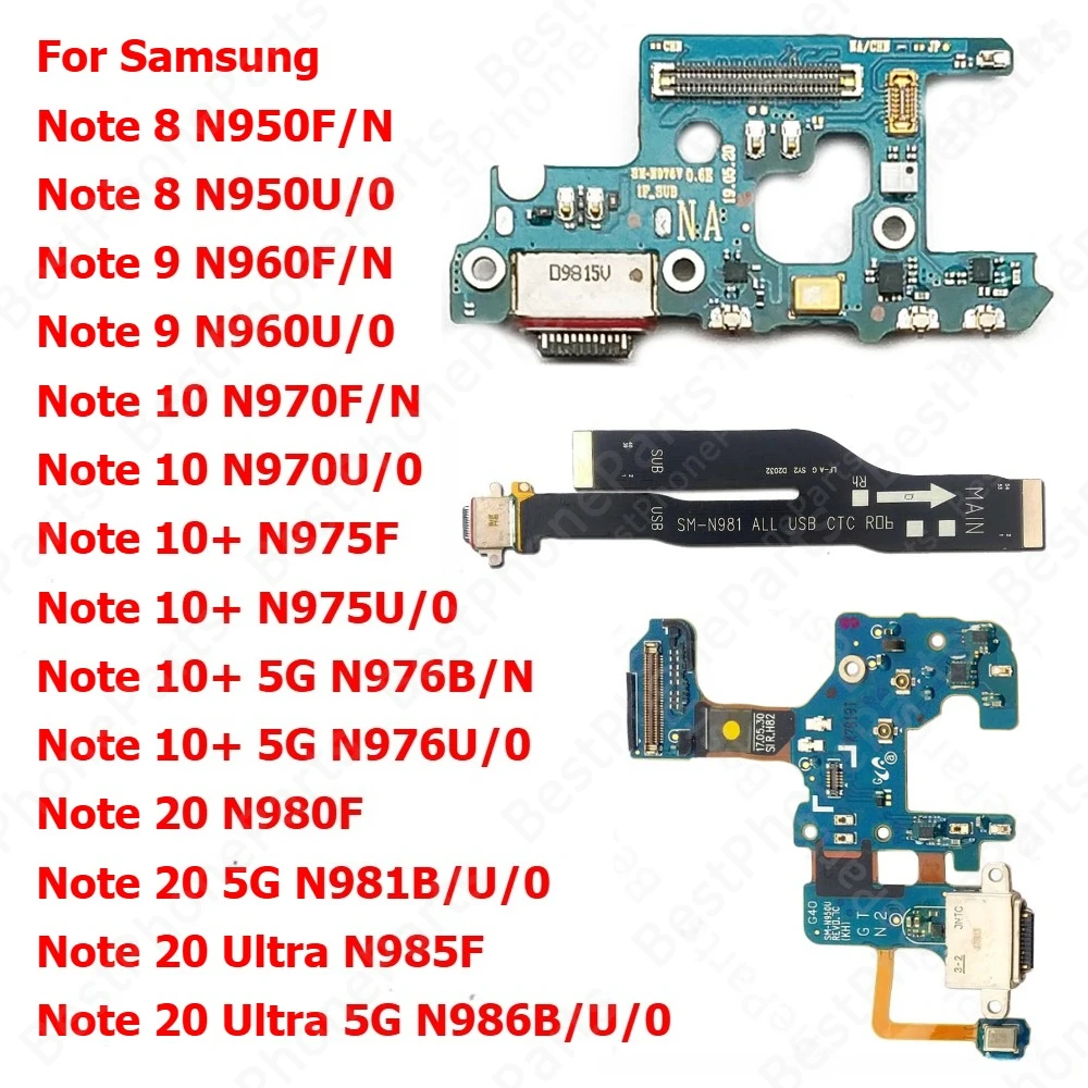 Charge Board For Samsung Galaxy Note 20 Ultra 8 9 10 Lite 10+ Plus 5G N960 N980 Charging Port PCB Plate Usb Connector Flex Cable