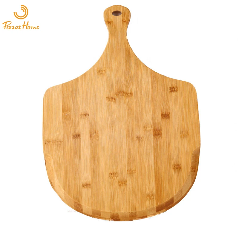 PizzAtHome Bamboo 12 inch Pizza Peel Pizza Spatula Paddle Cutting Board with Handle Baking Bread Cutting Fruit Vegetables Cheese