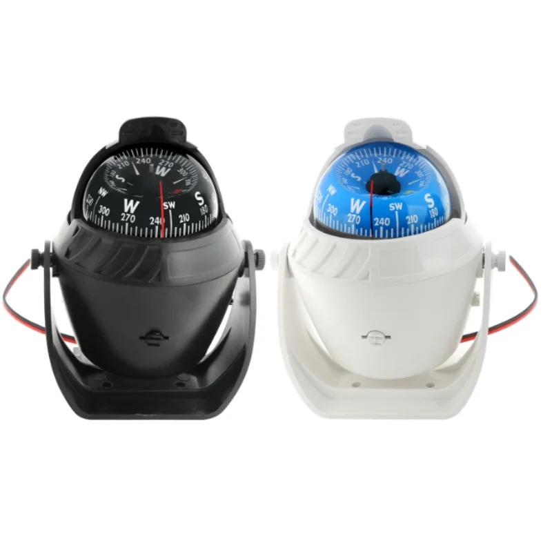 

ISURE MARINE Car Mounted Marine Compass Guide Ball Belt LED Light Belt Magnetic Deviation Adjustment Black/White