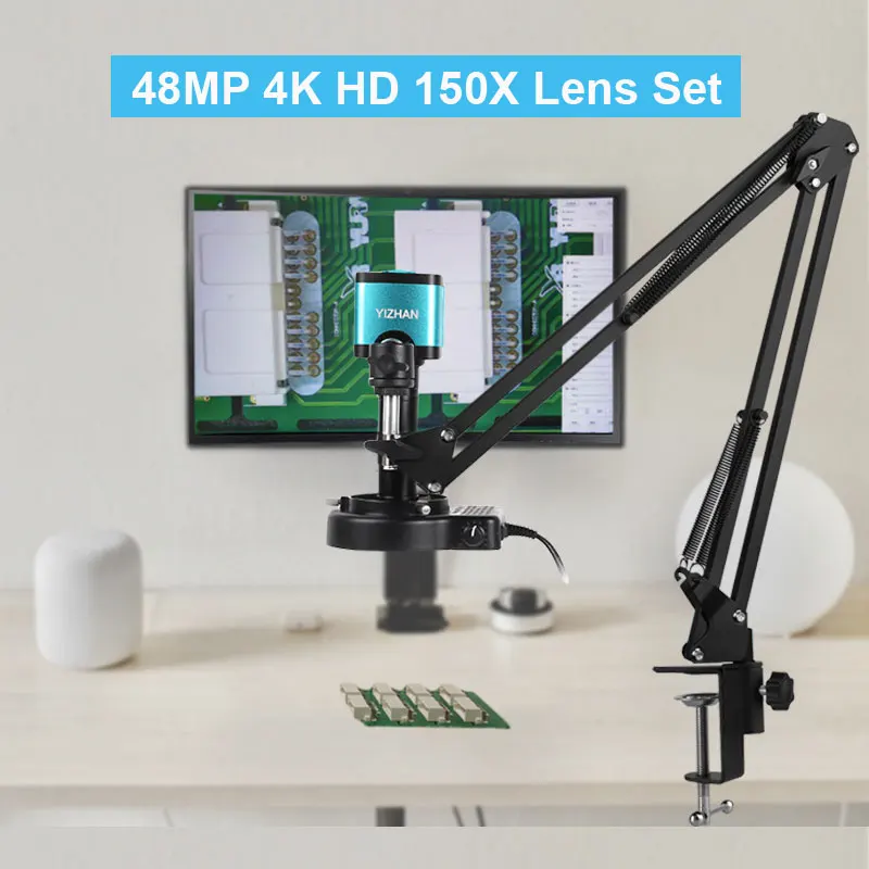 

48MP 4K Digital Microscope for Soldering HDMI Camera Microscope Lens Magnifier 150X USB Coin Microscope for Cell Phones PCB