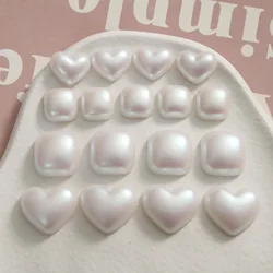 5pcs Imitation Pearl Matte Half-face Geometric Flat Back Resin Cabochons Scrapbooking DIY Jewelry Craft Decoration Accessories