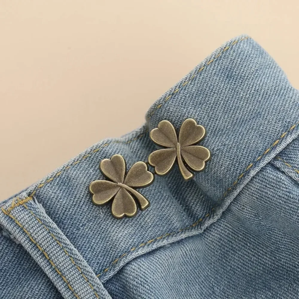 1 Pair Adjustable Pant Waist Tightener Buckle for Jeans,No Sewing Required Snap Button Adjuster for Loose Pants and Skirts Waist