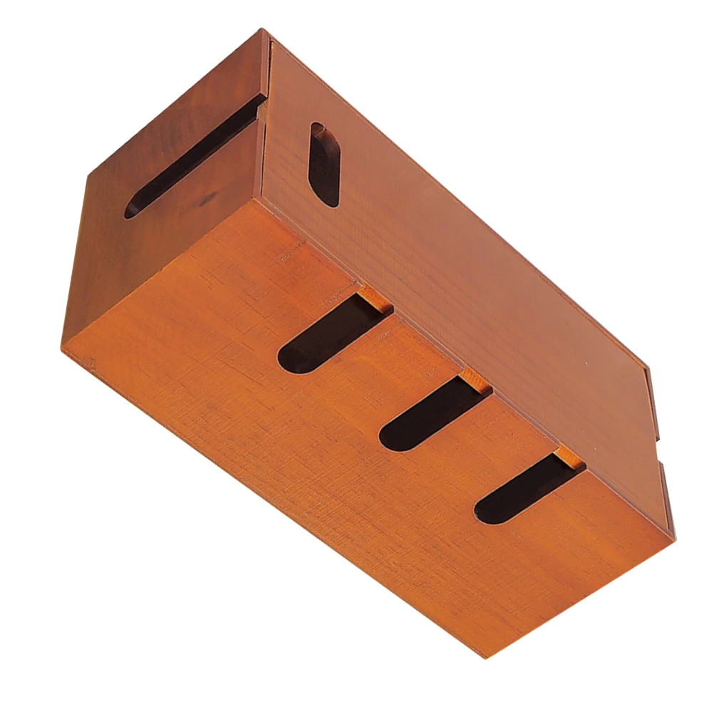 Wood Cable Management Box Large Multi Functional Cord Organizer for Power Strips Chargers Routers Desktop Wire Storage