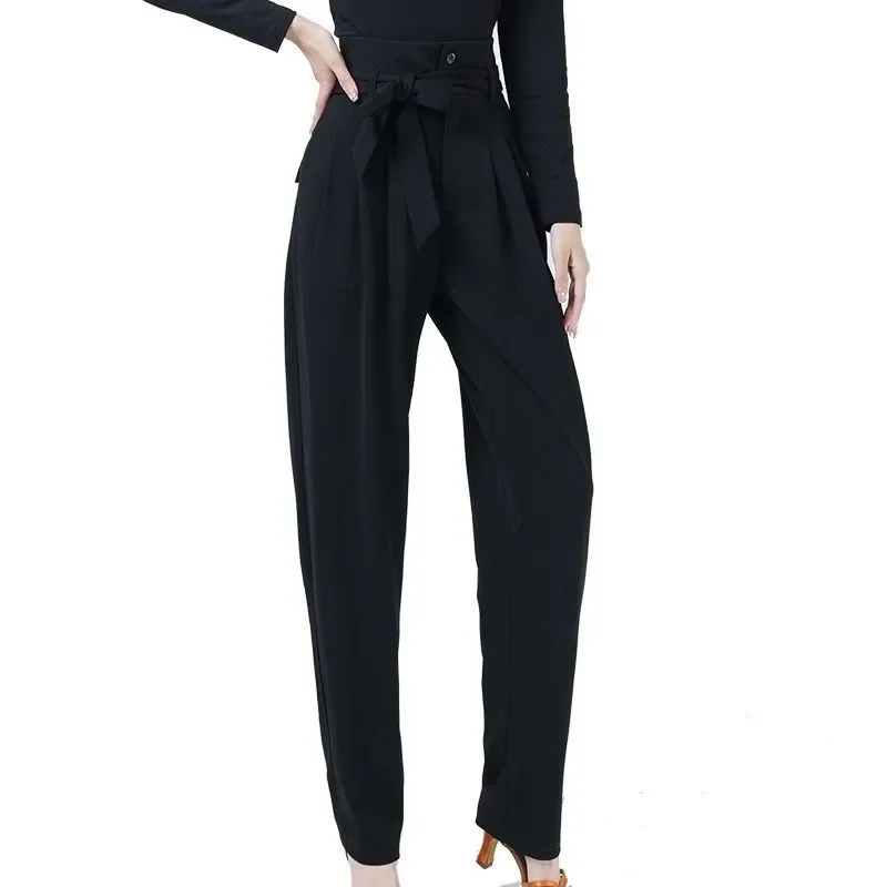 Latin Dance Pants Dance Suit Women New Bottom High Waist Women's Black Performance Line Costume Dance wear Bottoms Modern Use