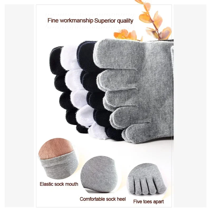 10Pcs Baumwolle Fünf-finger Socken Komfortable Business herren Zehensocken Sport Lauf Crew Atmungsaktiv Schweiß Deodorant Socke männlichen