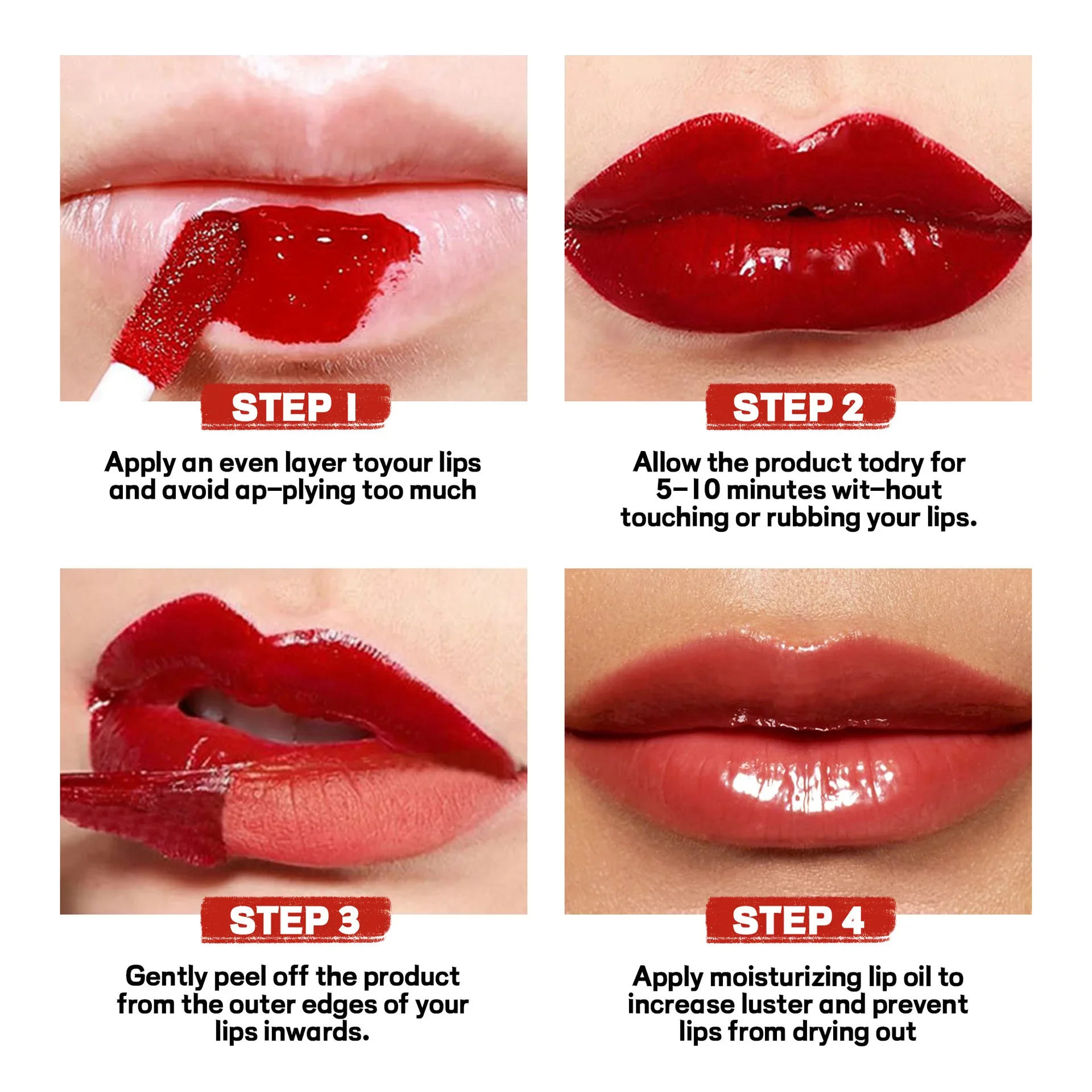HANDAIYAN Transfer Proof Matte Lipstick Moisturizing Long Wear Peel Off Lip Gloss Waterproof 2in1 Lip Stain for Girls